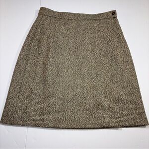 Classic Brown Tweed Skirt
